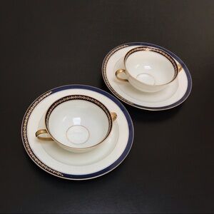 Limoges 18K Gold Trim Soup Bowl Sets